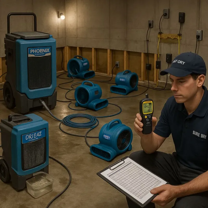 Structural Drying and Dehumidification process in Inverness, IL